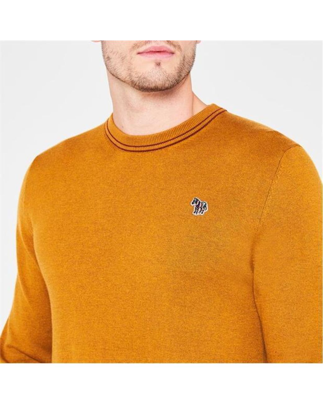 Paul Smith Orange Round-Collar And Long-Sleeved Sweater for men