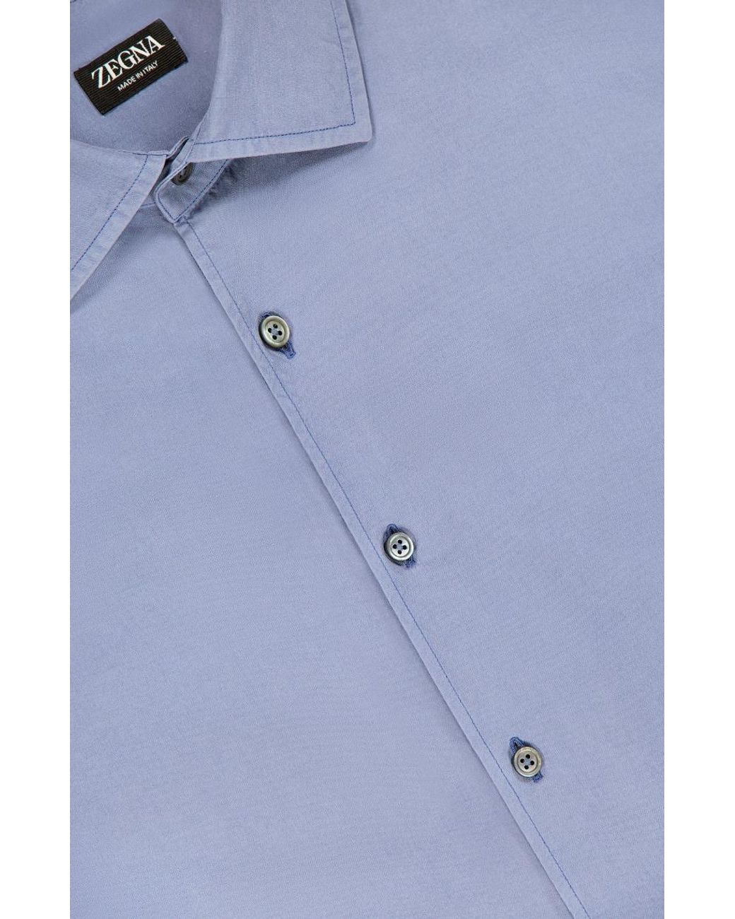 Zegna Blue Long-Sleeve Shirt for men