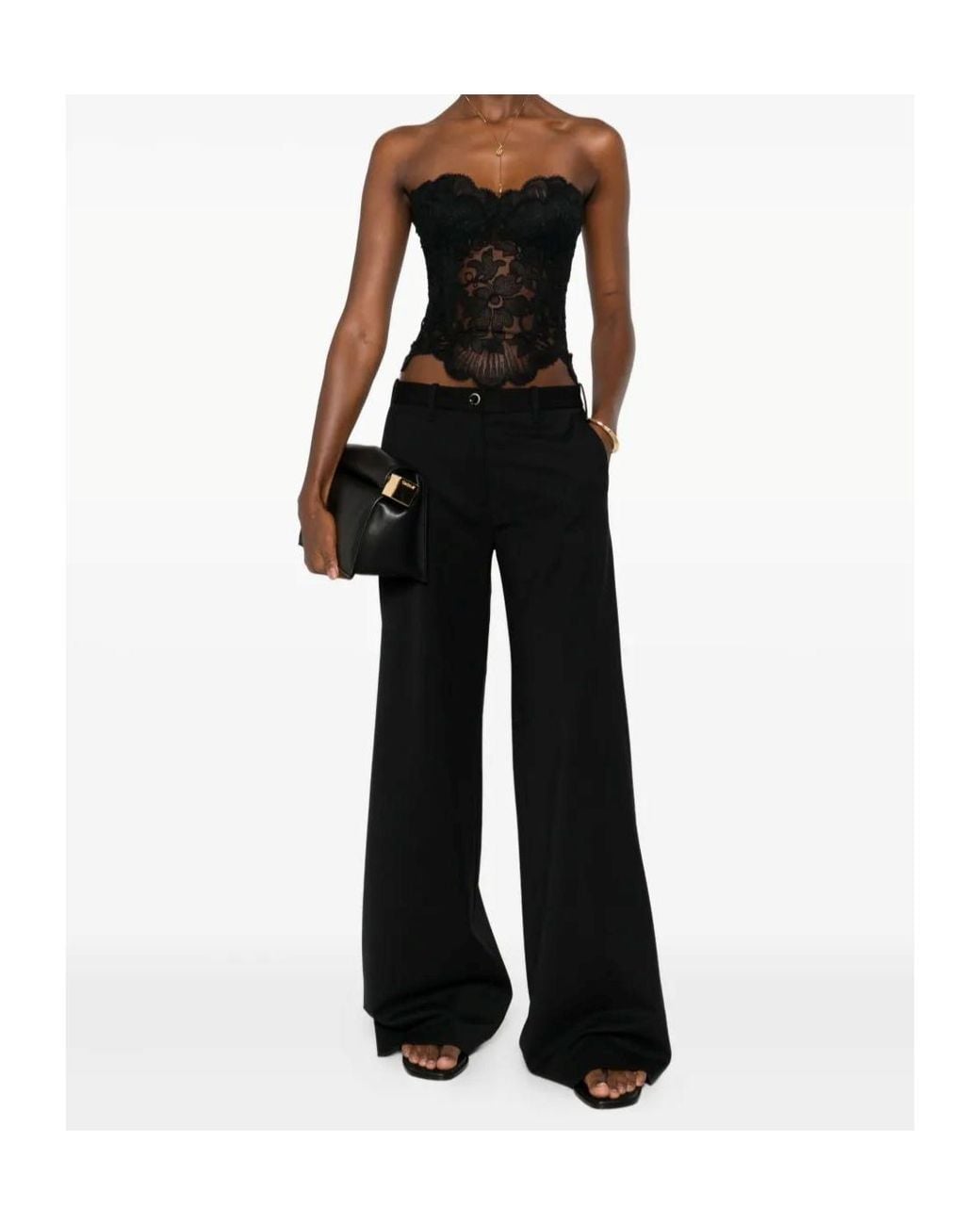 Ermanno Scervino Black Lace Corset Top