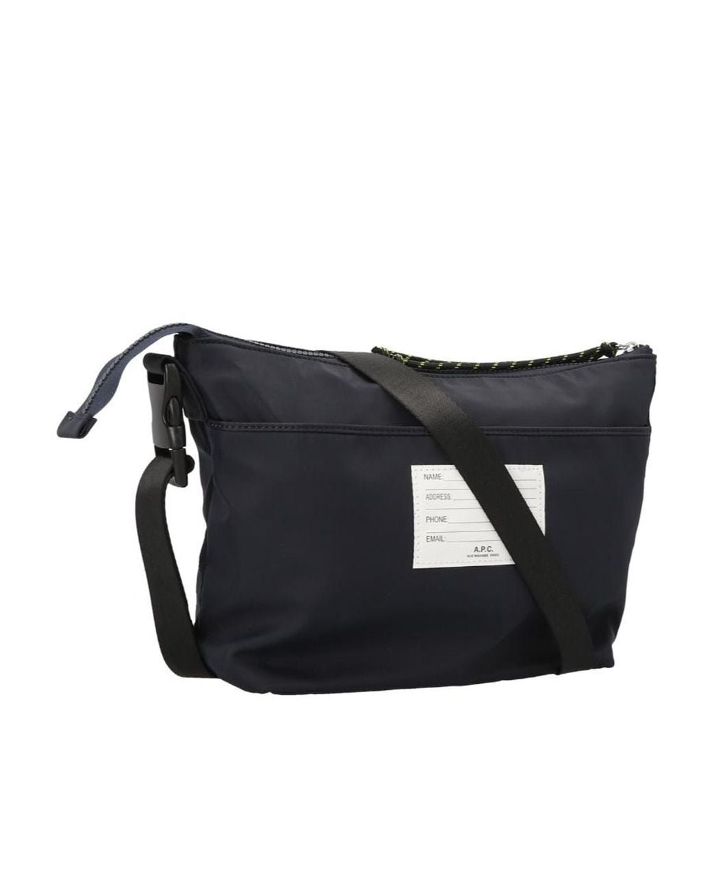 A.P.C. Black Logo Buckled Zipped Shoulder Bag for men