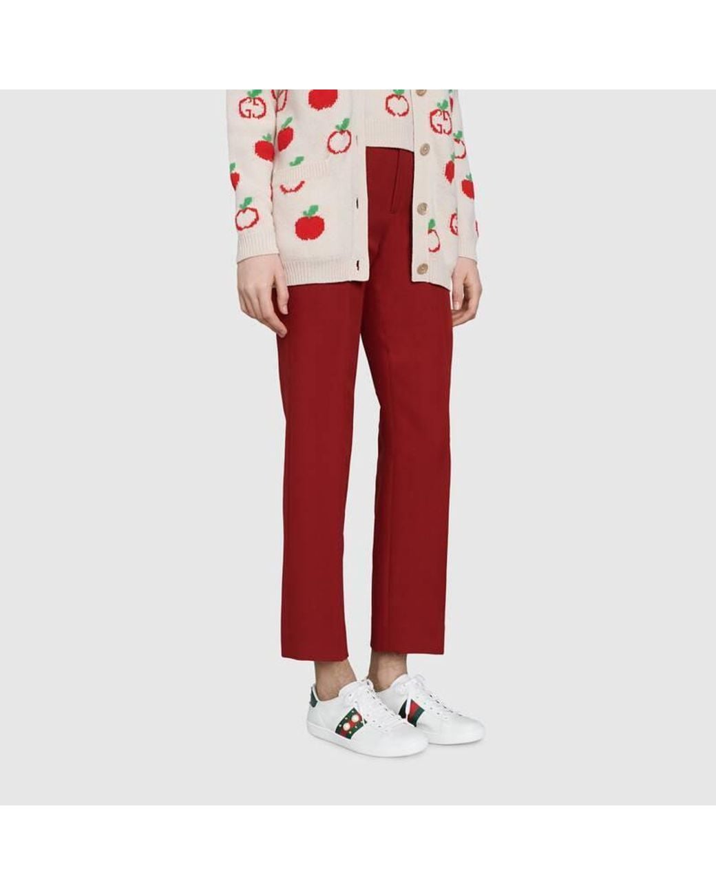 Gucci White Logo-Lacing Casual Sneakers