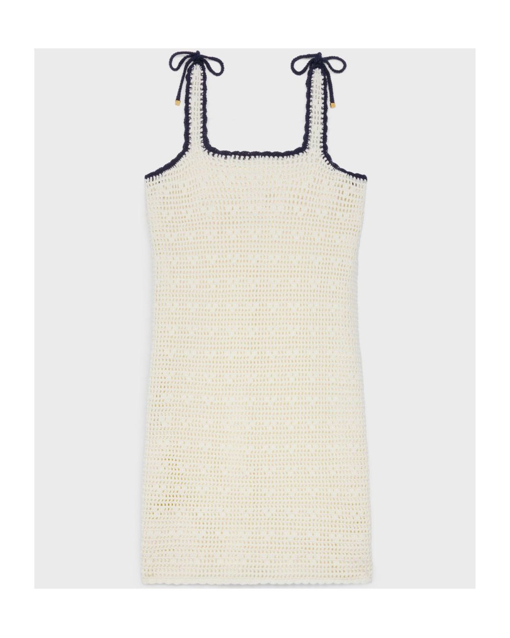 Céline Natural Crochet Short Dress