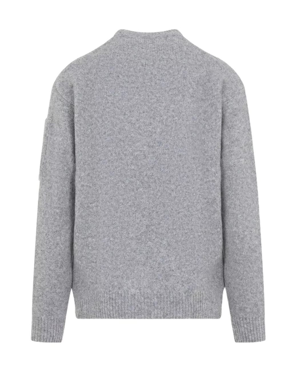 C P Company Gray Crew-Neck Long-Sleeve Knit Top for men