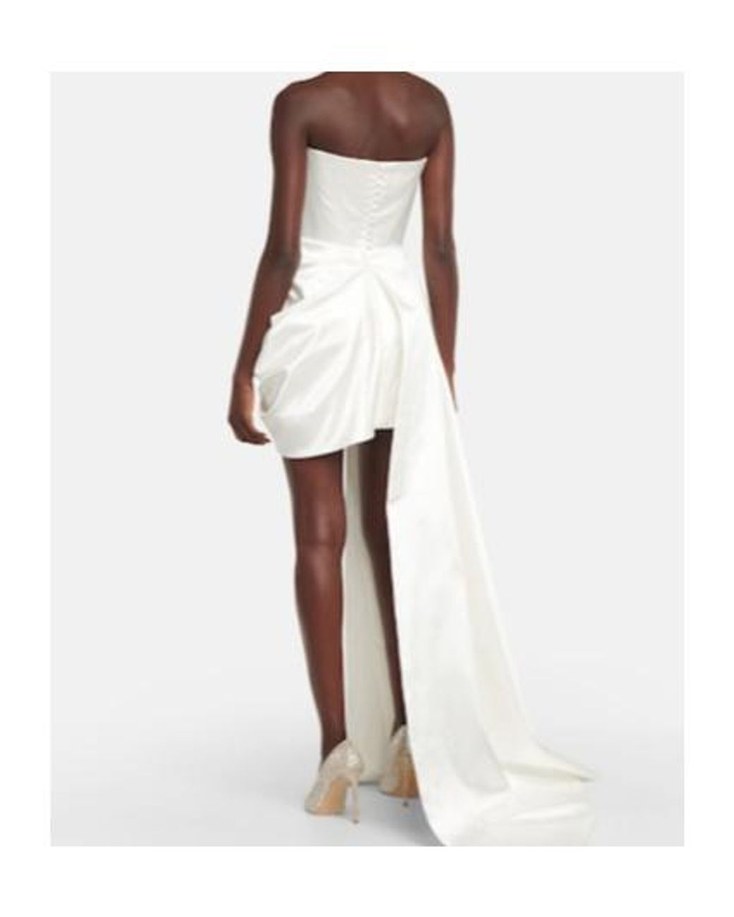 Alex Perry White Bridal Blair Satin Minidress