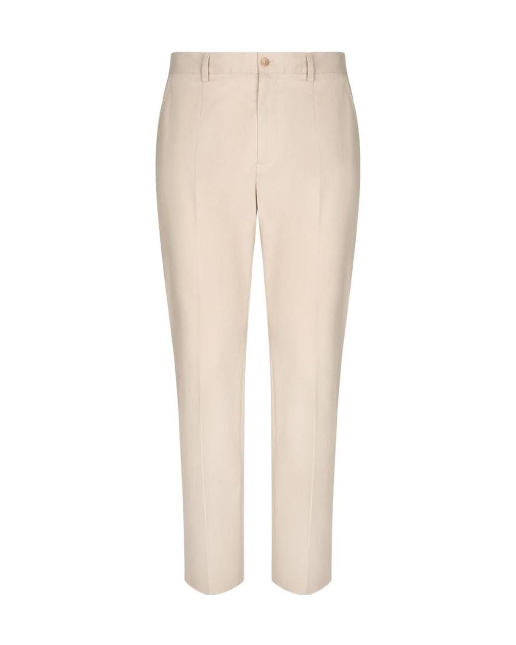 Dolce & Gabbana White Logo Patch Tailored Trousers for men