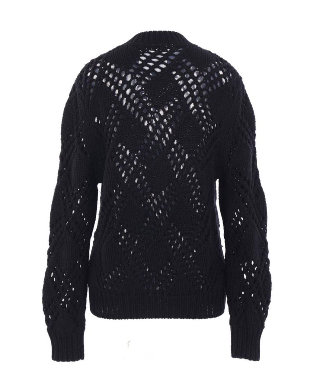Jil Sander Blue Long-Sleeved Hollow Sweater