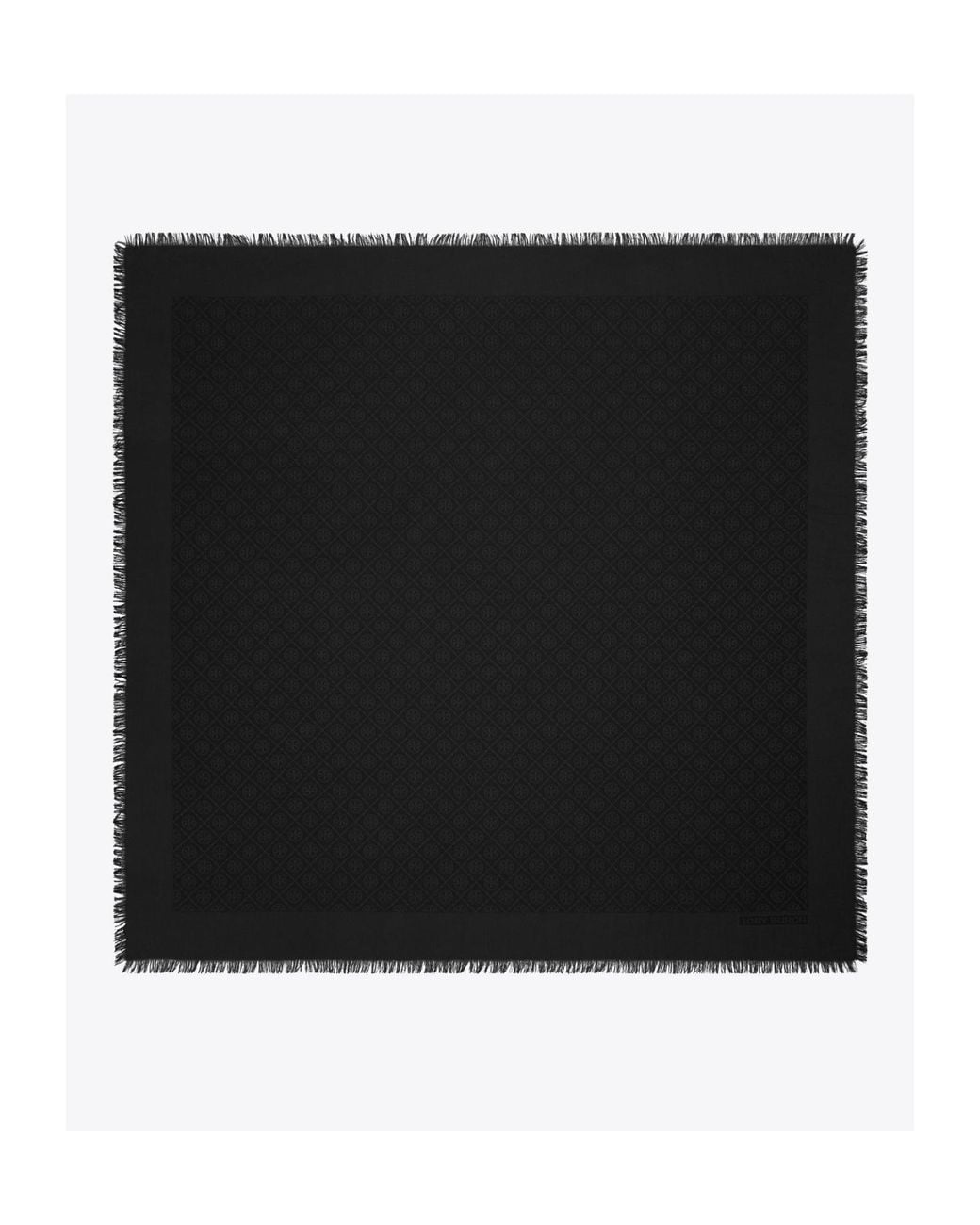 Tory Burch Black T Monogram Jacquard Traveler Scarf
