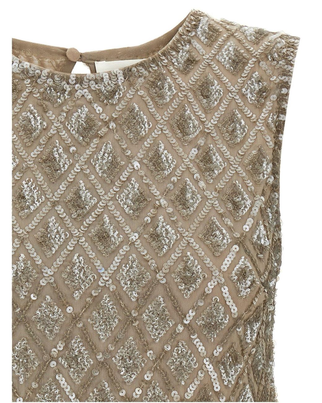 P.A.R.O.S.H. Gray P.A.R.O..H. Sequin Detailed Sleeveless Top