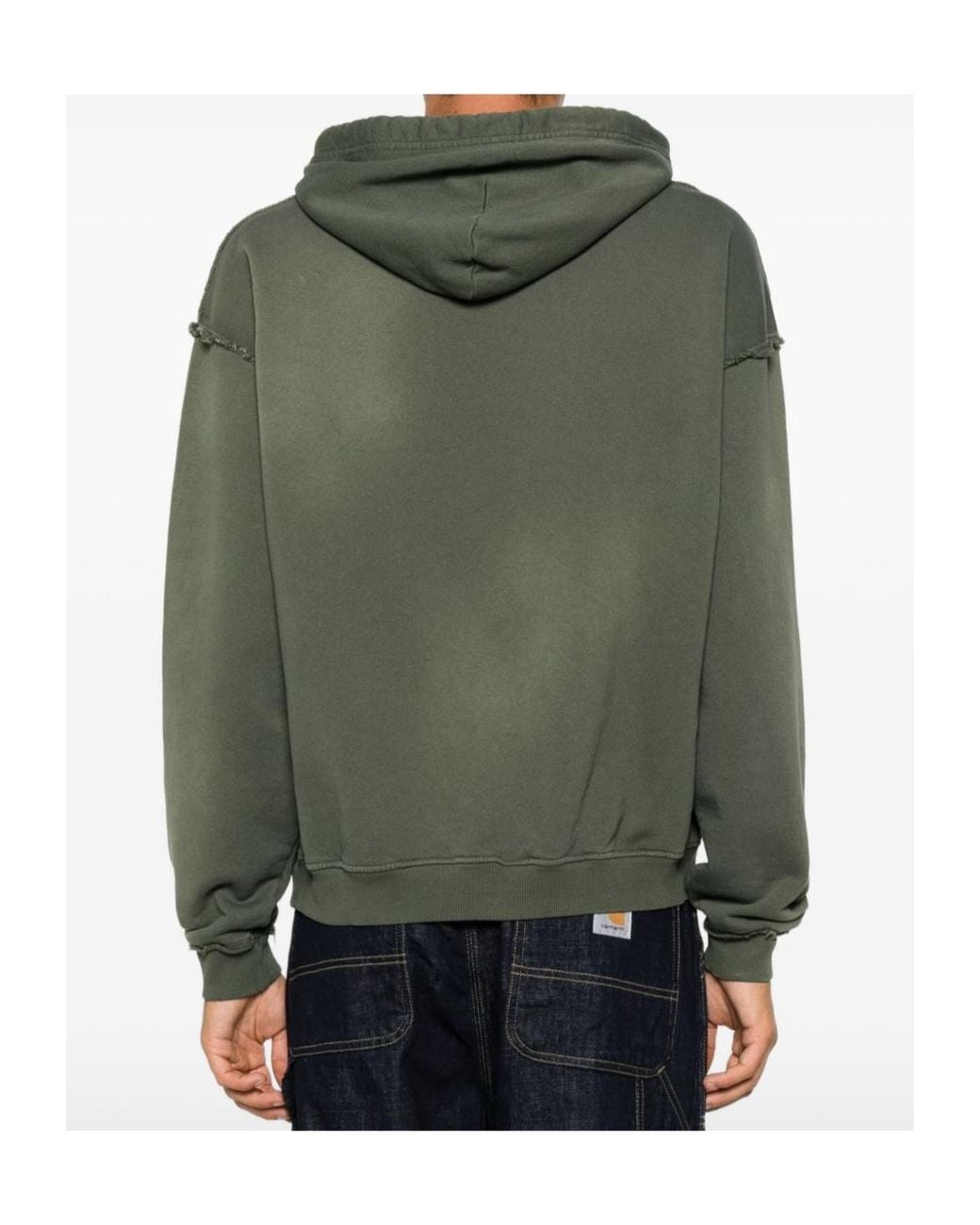 DIESEL Green Pock Distressed Hoodie for men