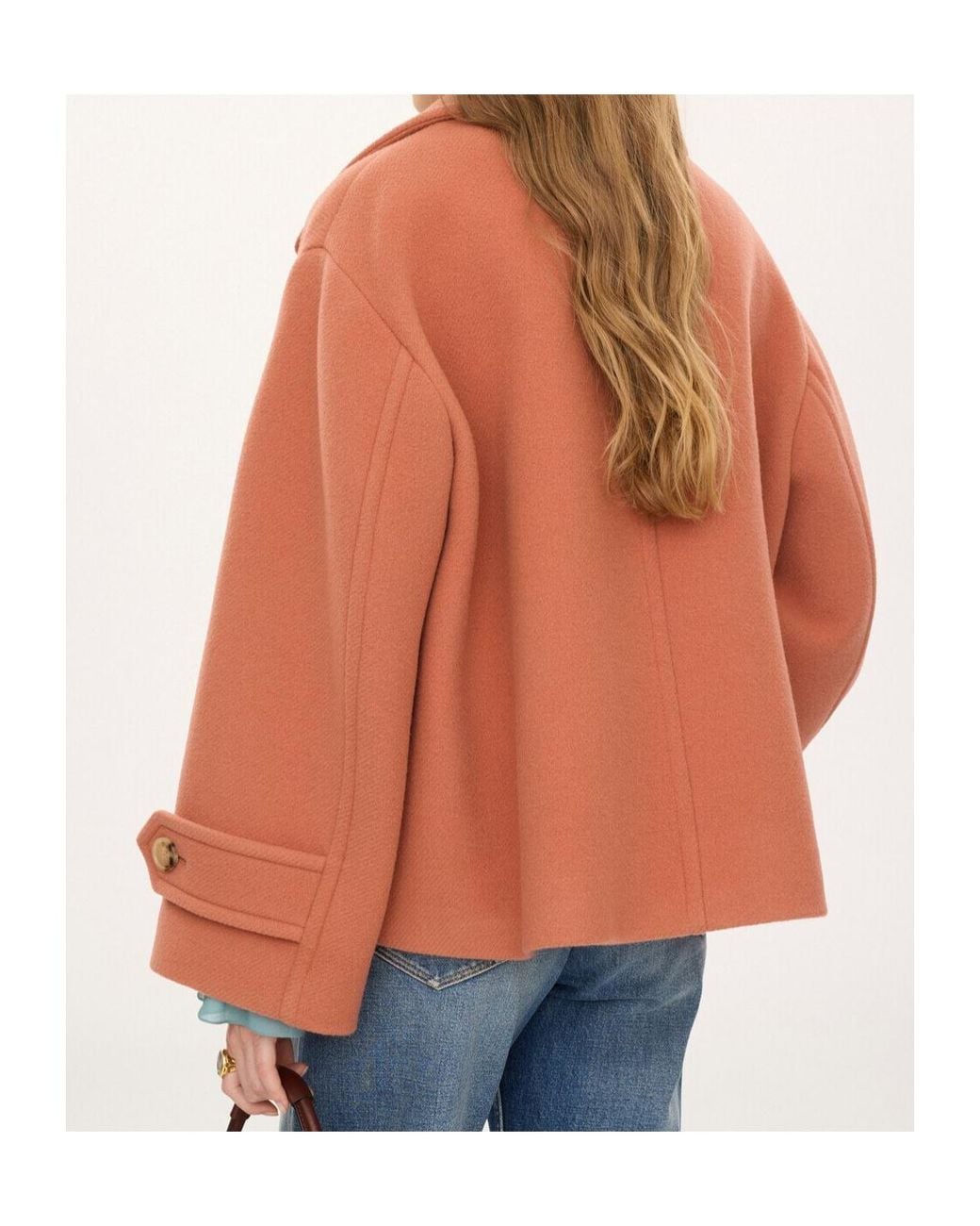Chloé Orange Chloé Double-Breasted Oversized Coat