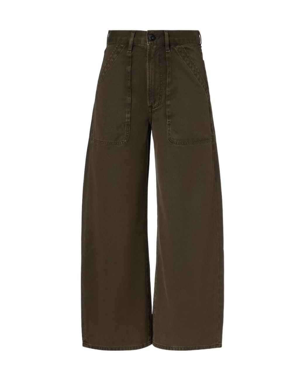 Citizens of Humanity Brown Ayla Cargo High-Rise Wide-Leg Jeans