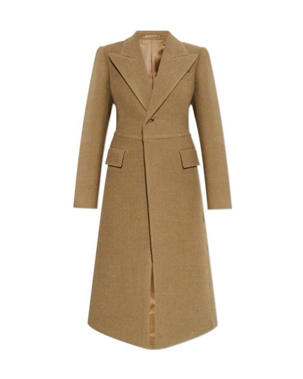 Burberry Natural Single Breasted Notched Lapels Coat