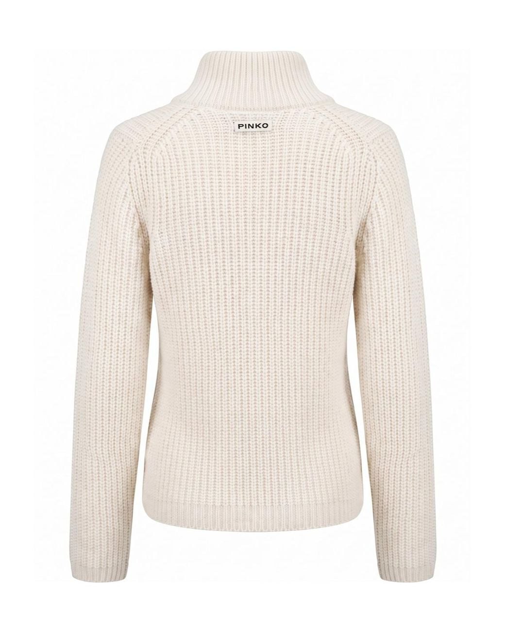 Pinko White Pispiglio Buttoned High-Neck Cardigan