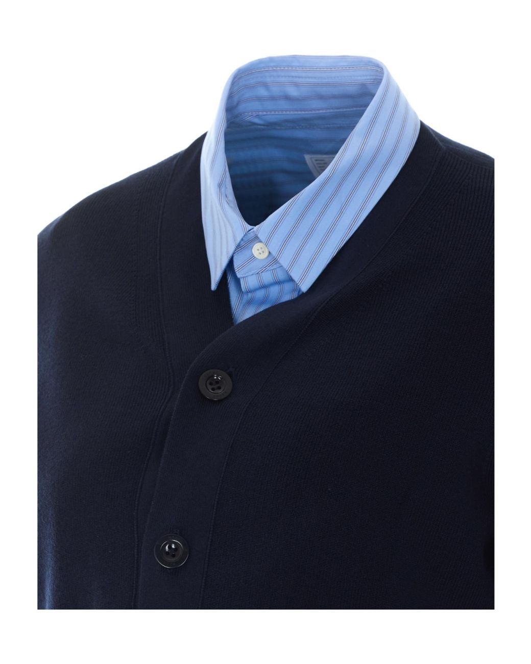 Sacai Blue Layered Button-Up Cardigan