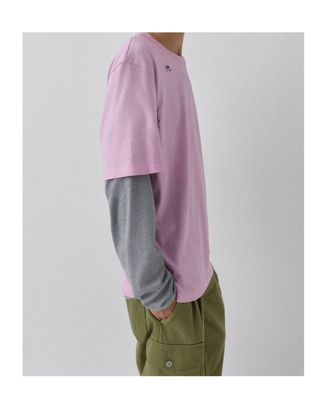 GIMAGUAS Pink Ricardo Layered T-Shirt for men