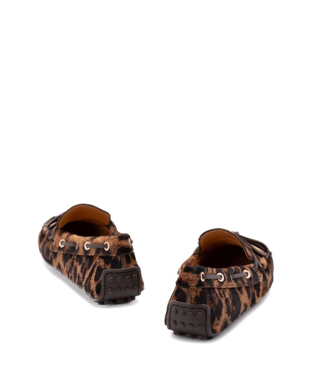 Tod's Brown Leopard Printed Loafers