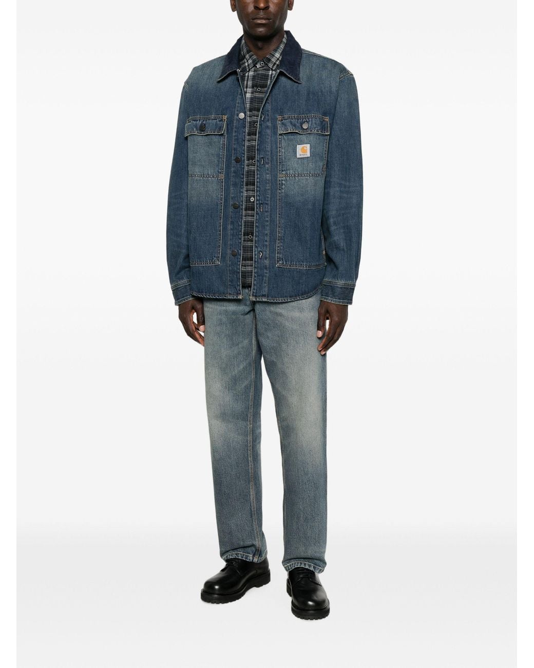 Carhartt Blue Wip Logo Patch Denim Jacket for men