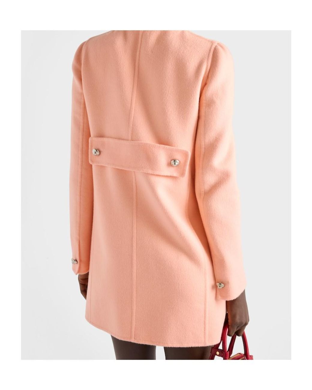 Prada Pink Double-Breasted Lightweight Cashmere Peacoat