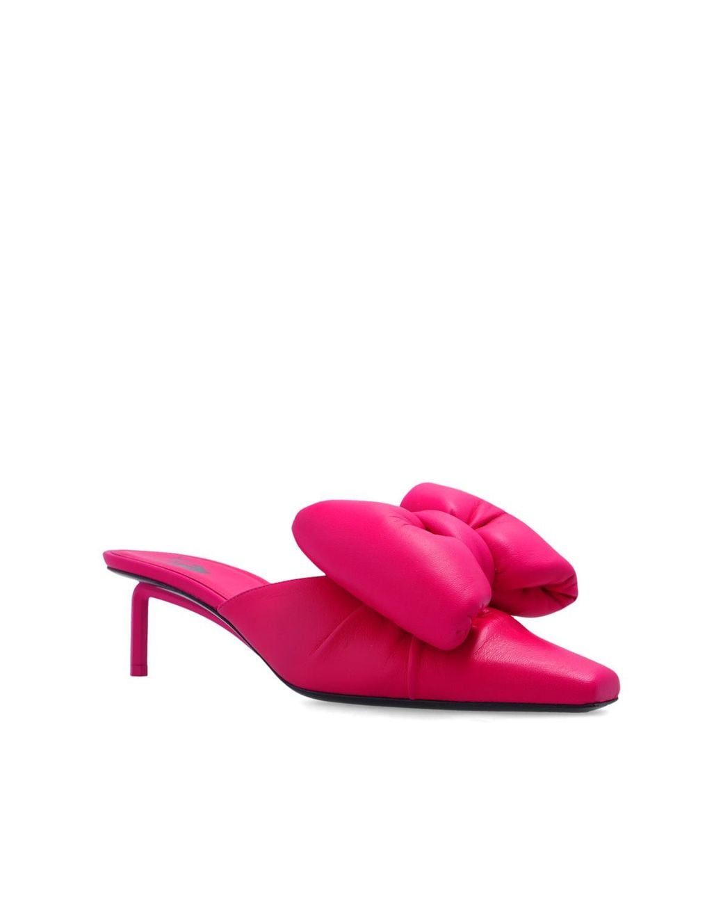 Off-White c/o Virgil Abloh Pink Allen Padded-Bow Leather Mules