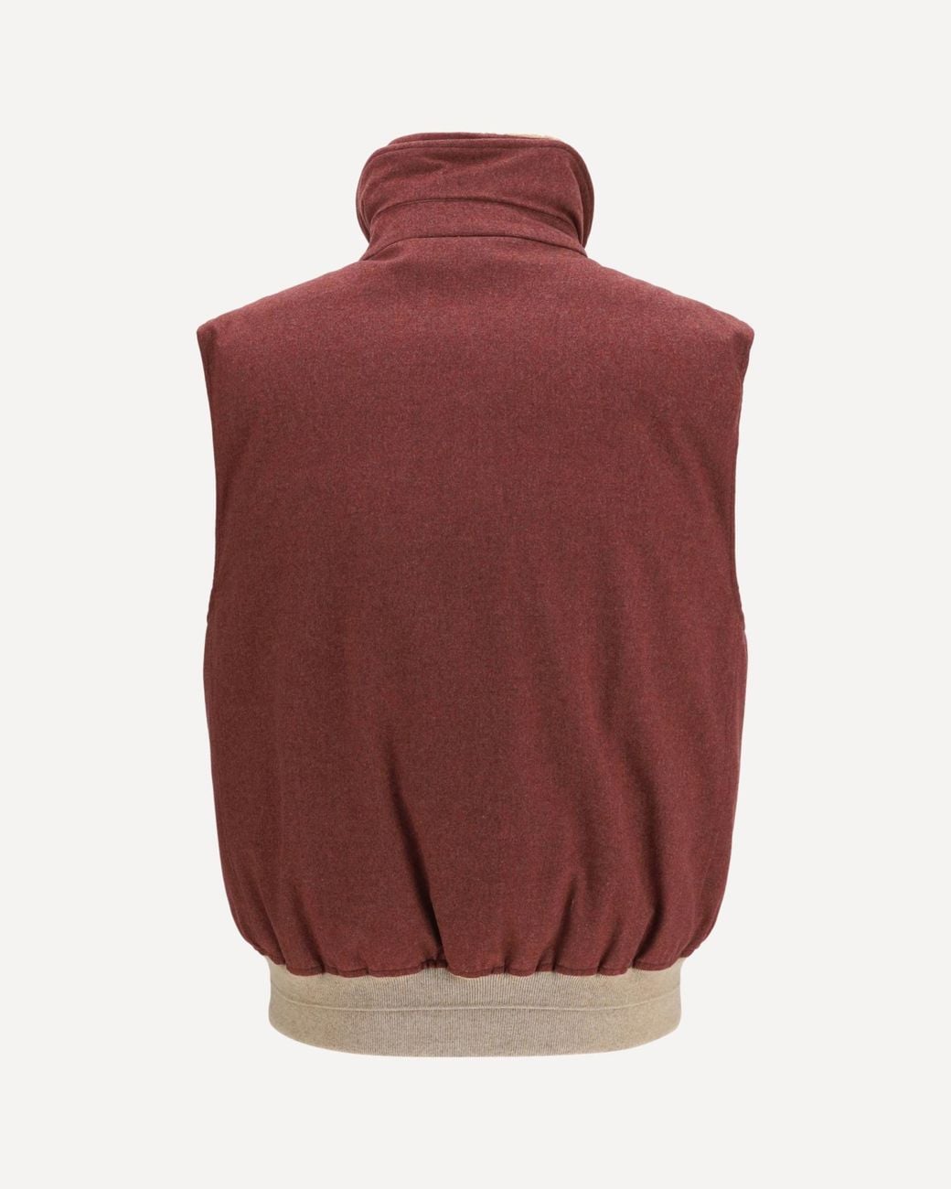 Brunello Cucinelli Red Padded Wool Gilet for men