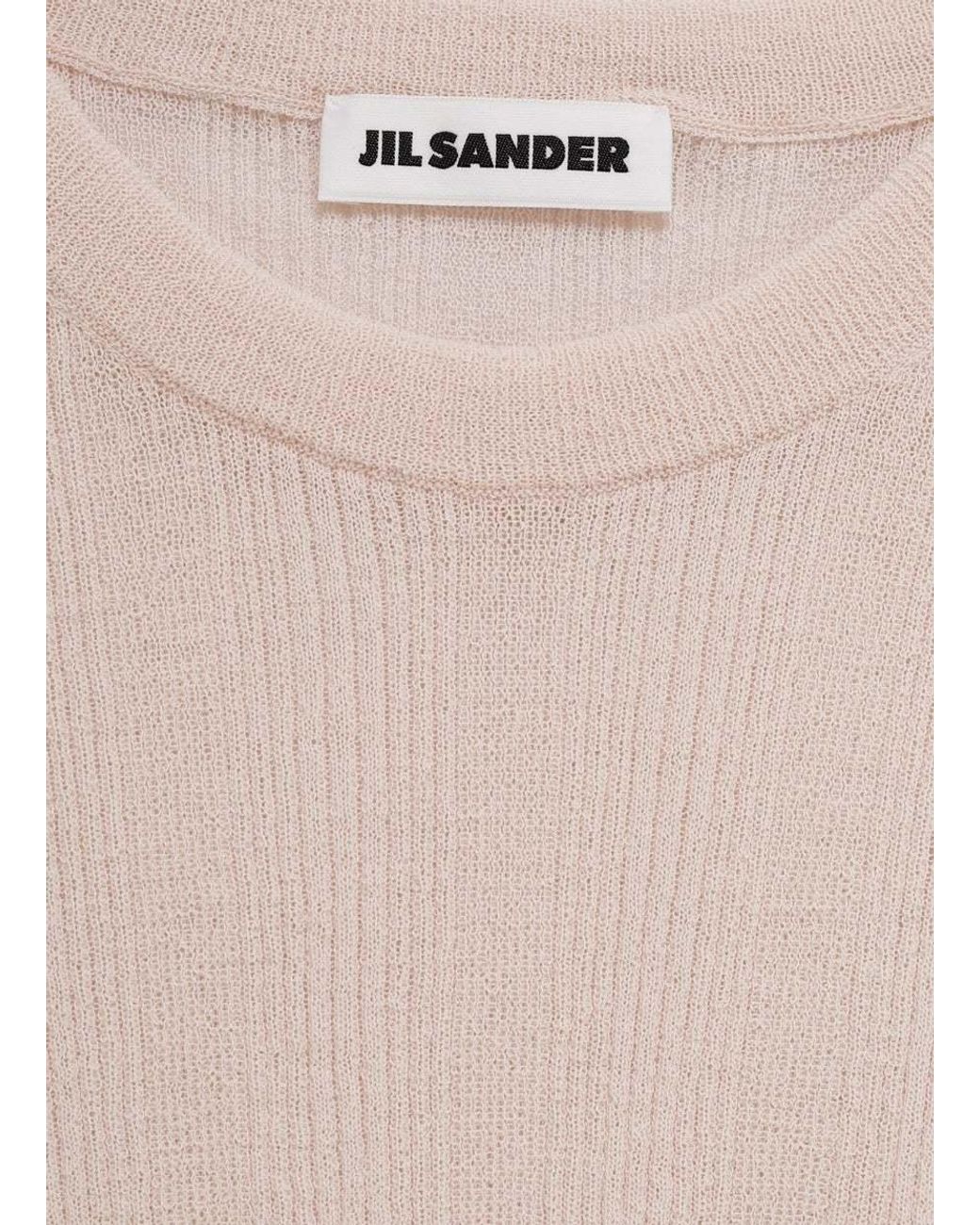 Jil Sander Pink Fine-Ribbed Top