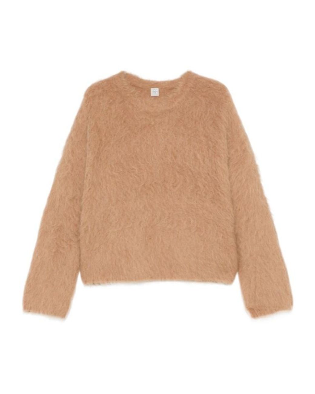 Totême Natural Brushed Alpaca-Blend Ribbed Knit Sweater