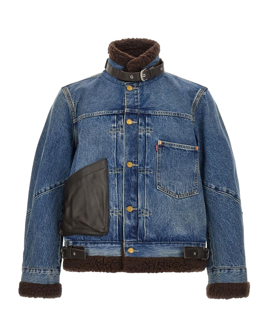 Sacai Blue Long-Sleeve Denim Jacket for men
