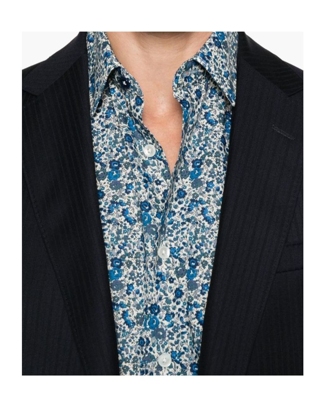 Paul Smith Blue Printed Pattern Shirt for men