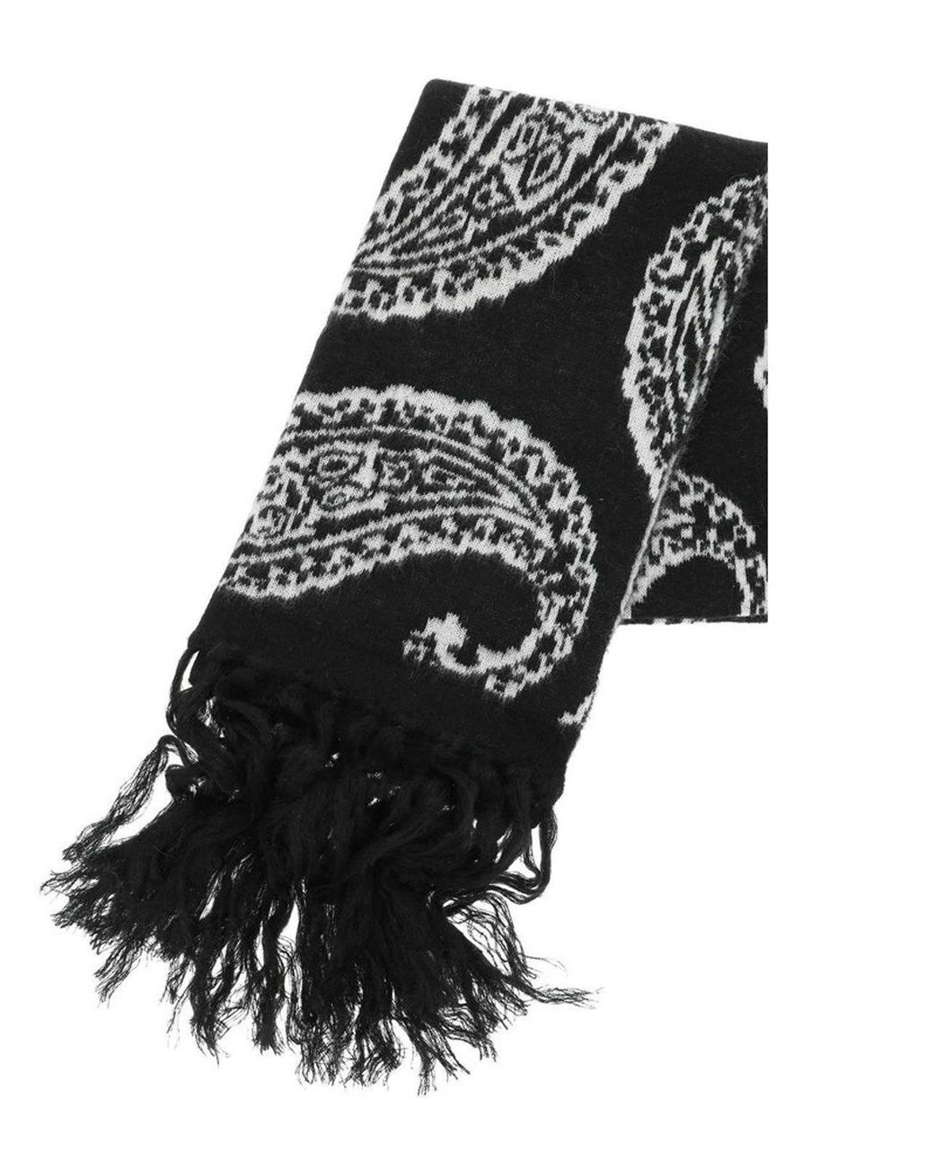 424 Black Paisley Pattern Scarf for men