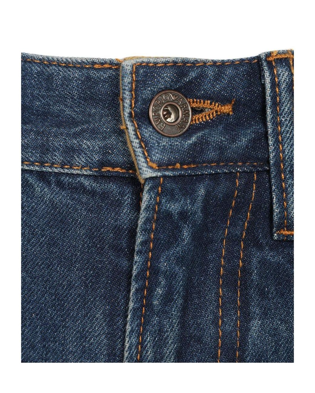 Emporio Armani Blue Straight-Leg Five-Pocket Jeans for men