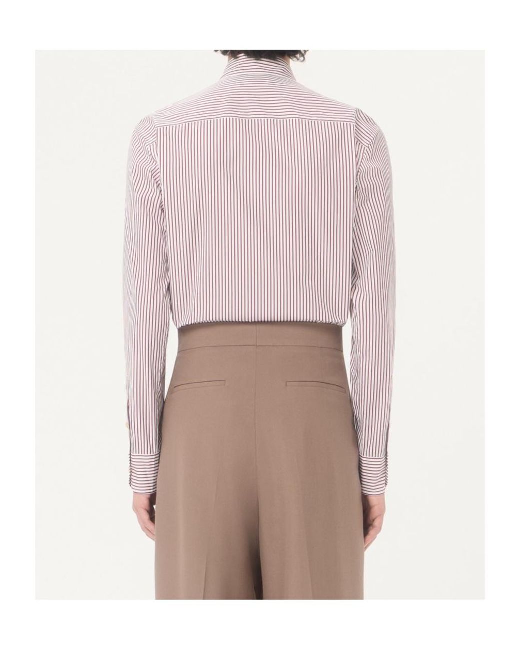Valentino Pink Vlogo Embroidered Striped Shirt for men