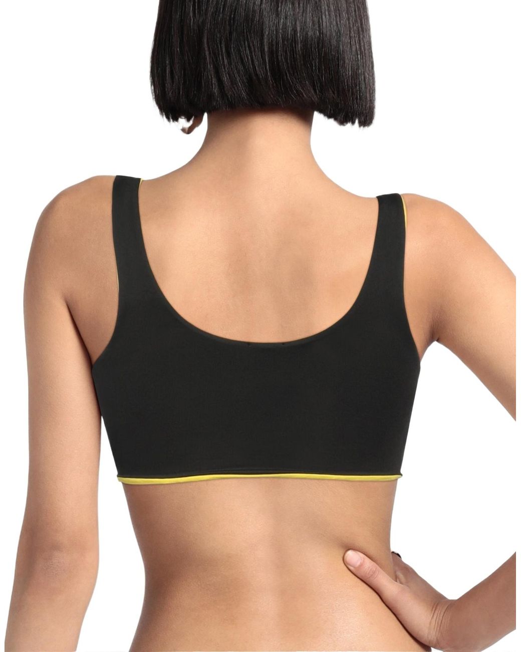 DIESEL Black Solidcolor Printed Bikini Top