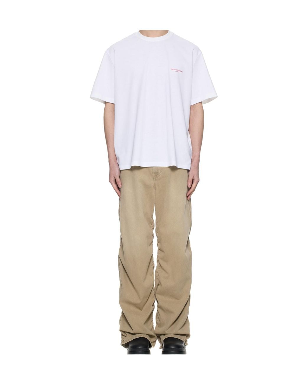 Wooyoungmi White Logo Print T-Shirt for men
