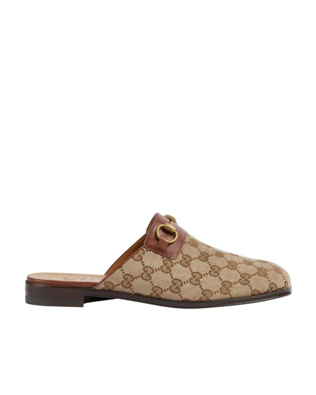 Gucci Brown Monogram Slip-On Slippers for men