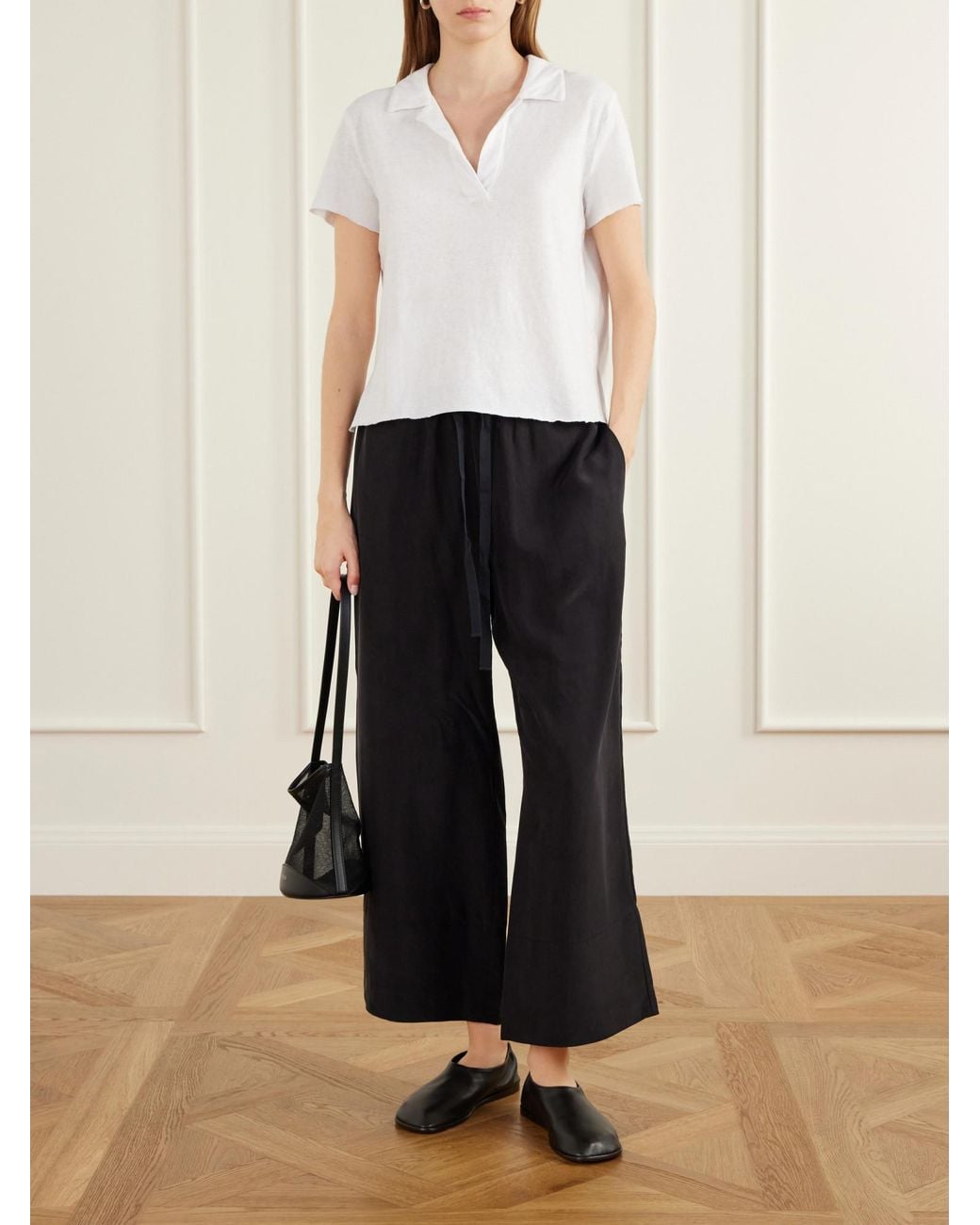 James Perse White Cotton-Piqué Polo Shirt