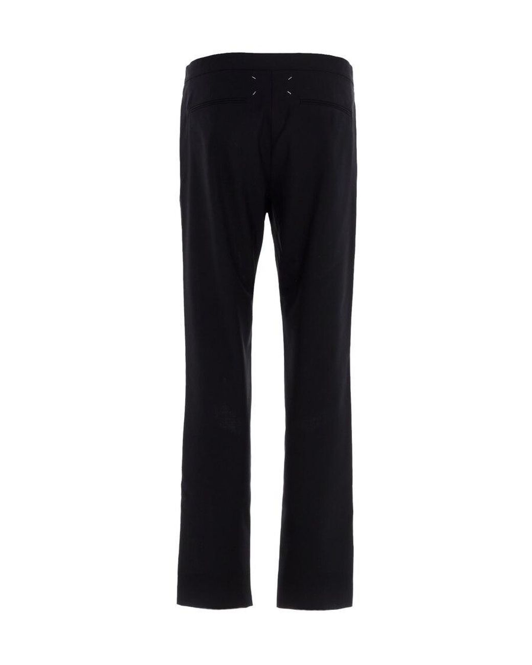 Maison Margiela Black Drawstring Tailored Trousers for men