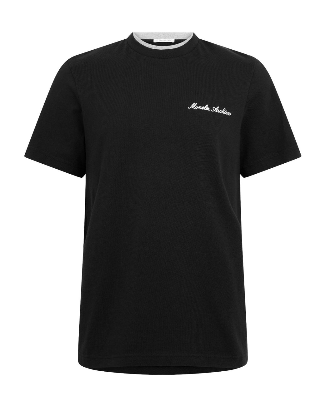 Moncler Black Cotton T-Shirt for men