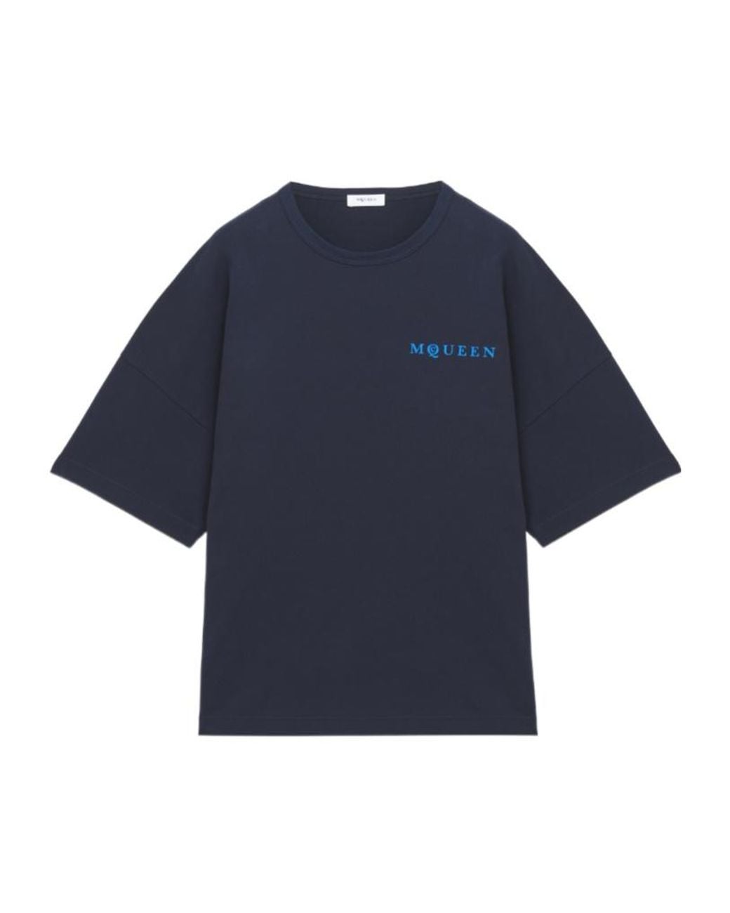 McQueen Blue Oversized Logo T-Shirt for men