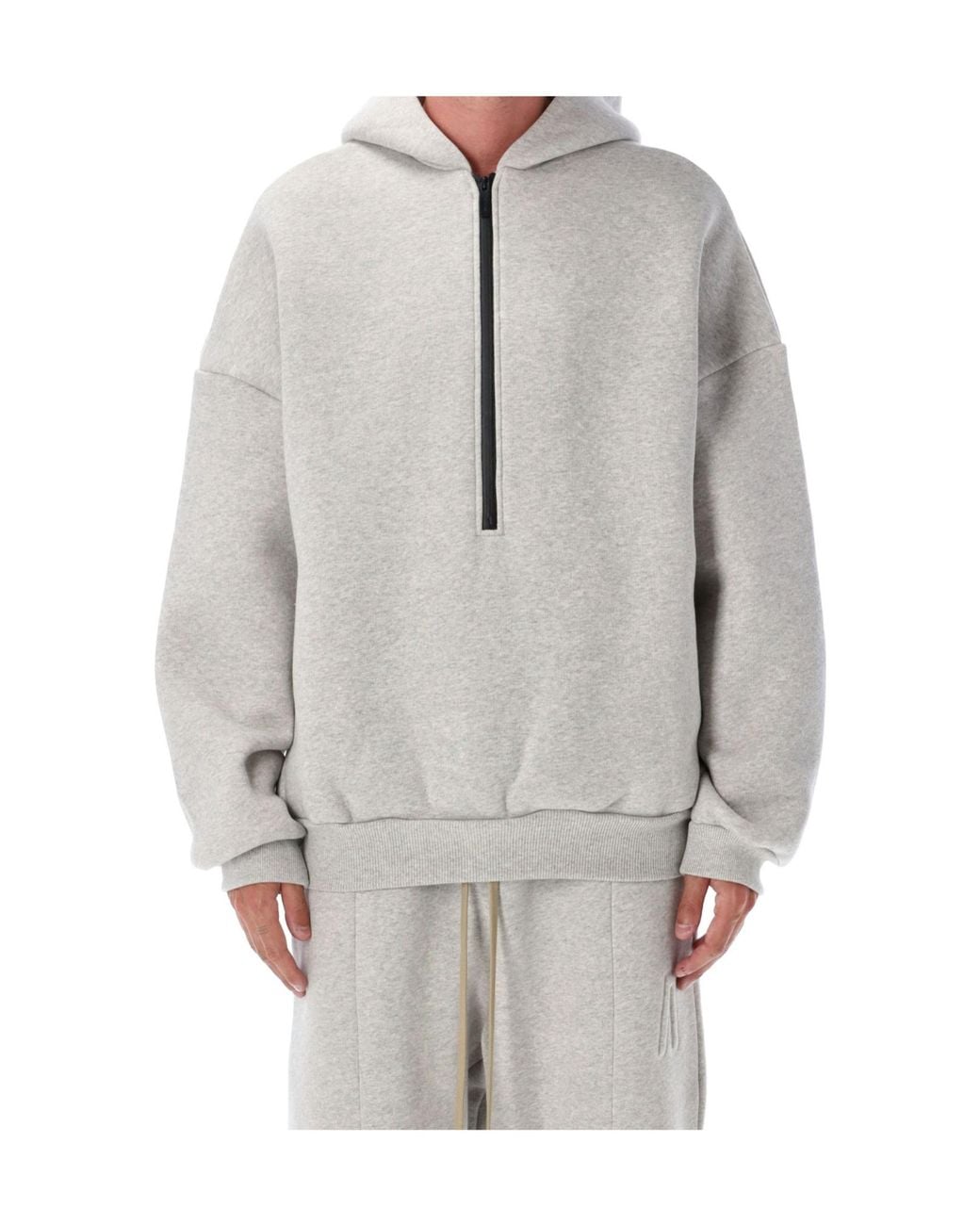 Fear Of God Gray Athletic Half Zip Hoodie for men