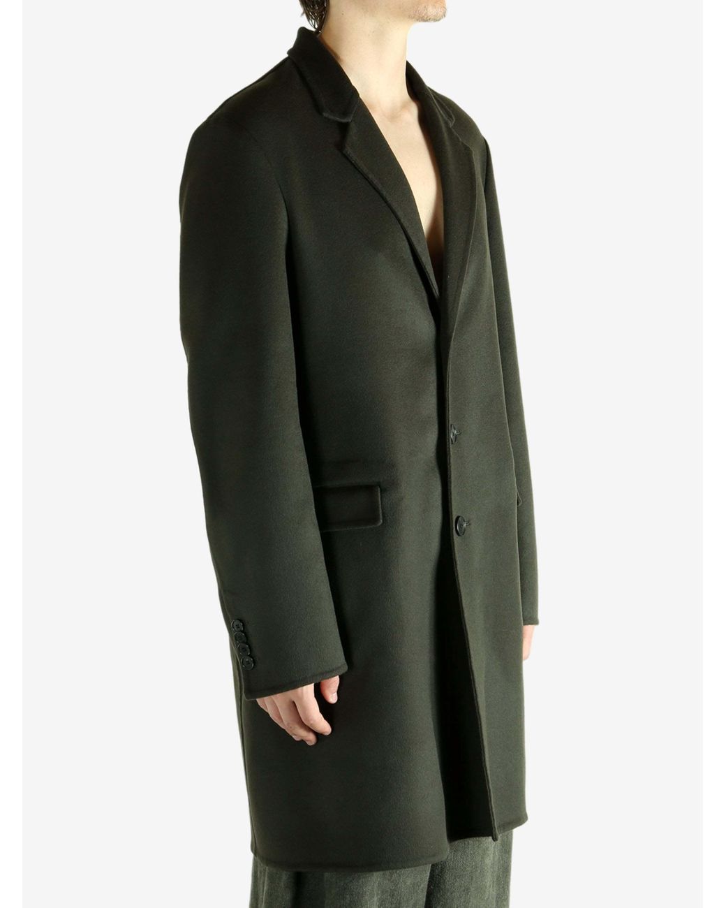 Givenchy Green Notch Lapel Single-Breasted Coat for men