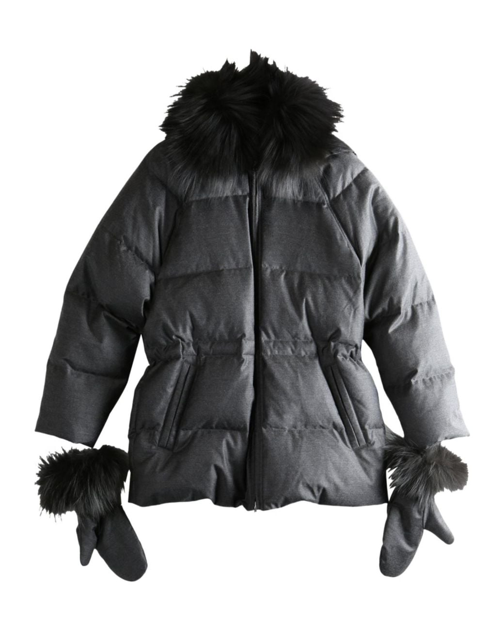 Yves Salomon Black Elegant Puffer Jacket