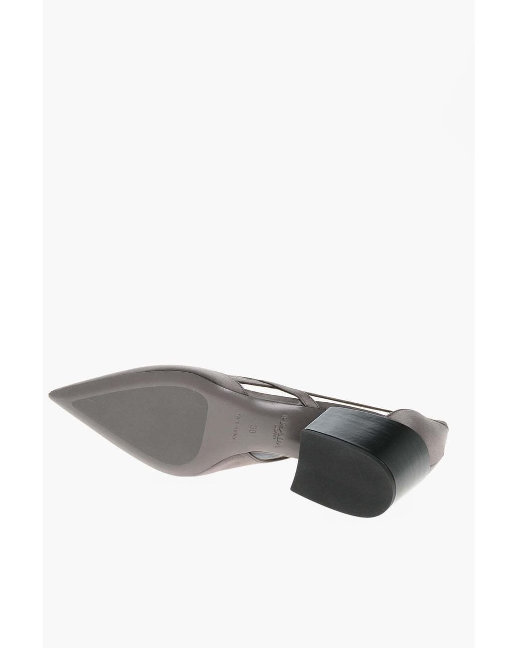 Prada Gray Pointed-Toe Pumps With Cut-Outs