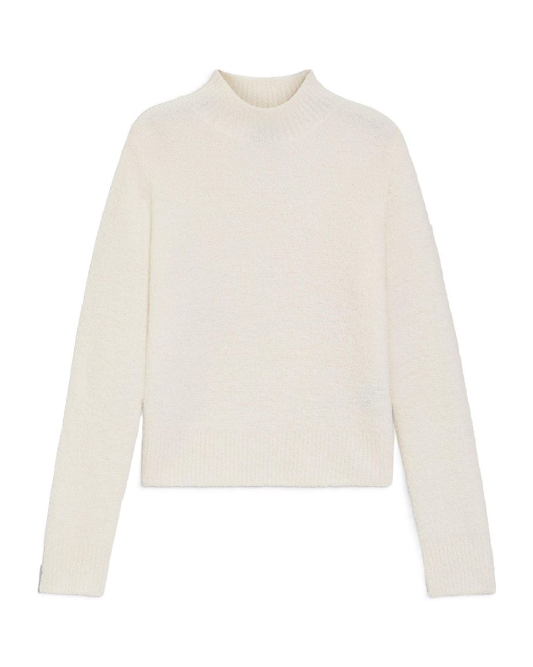 Boss White Knitted Cashmere Blend Sweater