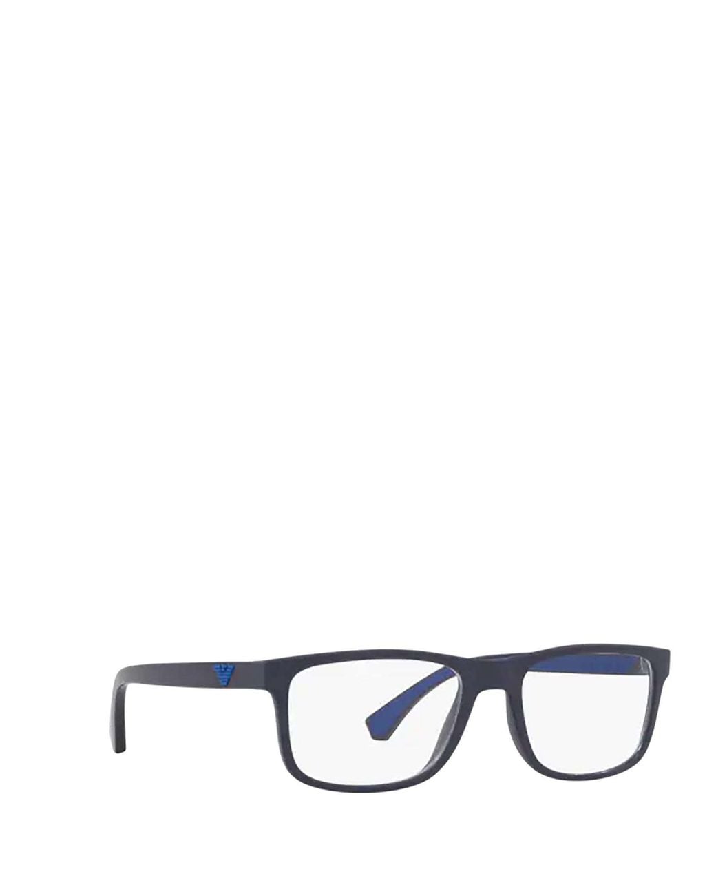 Emporio Armani White Rectangular Frame Glasses for men