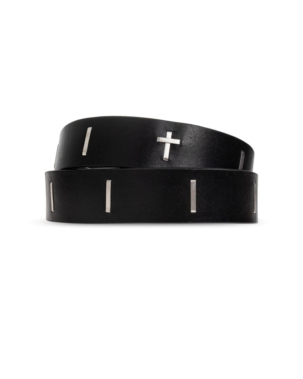 AllSaints White Studded Leather Belt