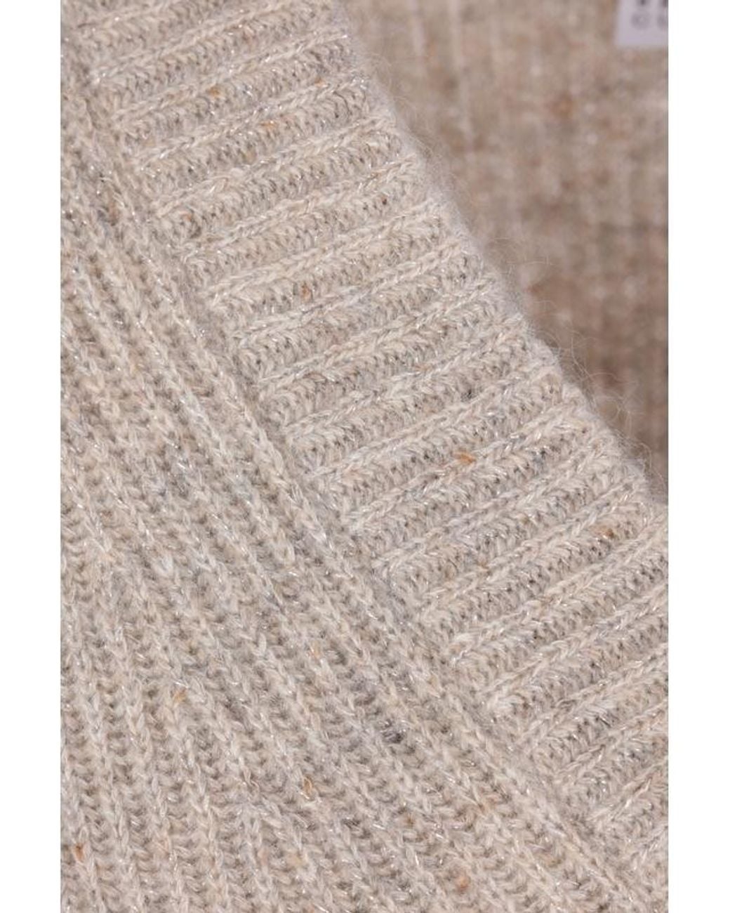 Brunello Cucinelli Gray Long-Sleeved V-Neck Jumper