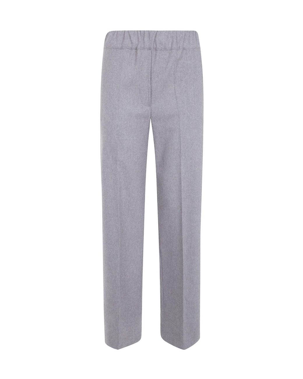 D.exterior Gray Wide-Leg Flannel Pants