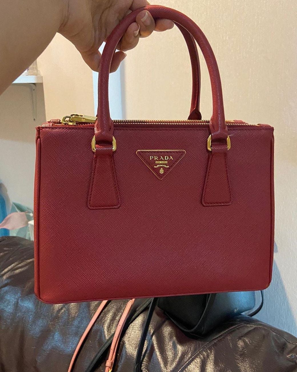 Prada Red Galleria Small Saffiano Leather Bag