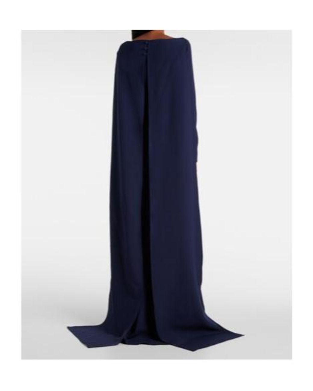 Safiyaa Blue Ginevra Caped Crepe Gown