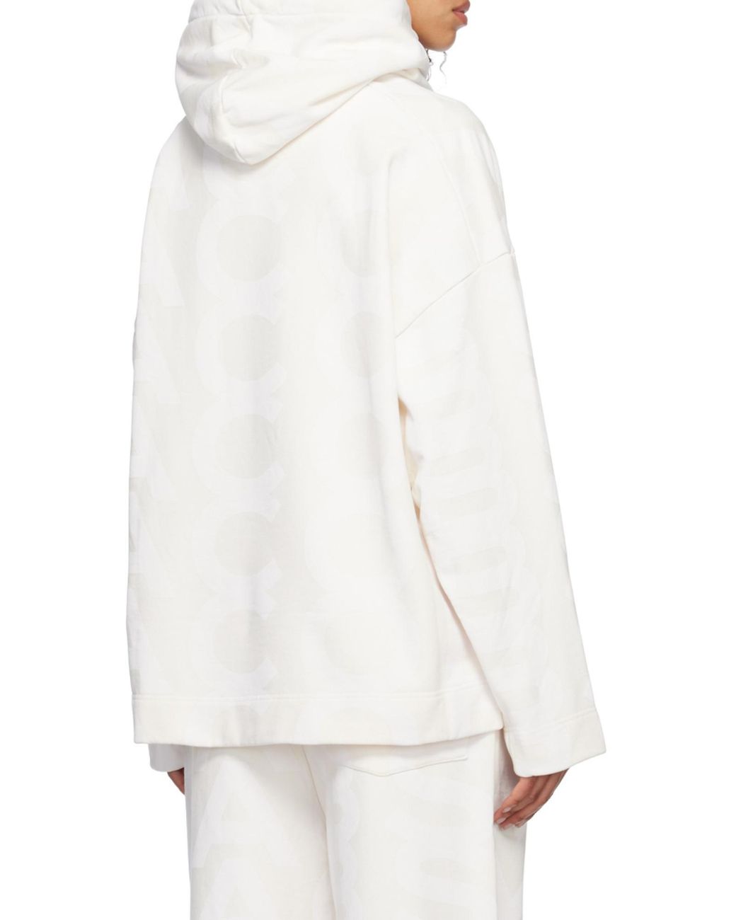 Marc Jacobs White The Monogram Drawstring Hoodie